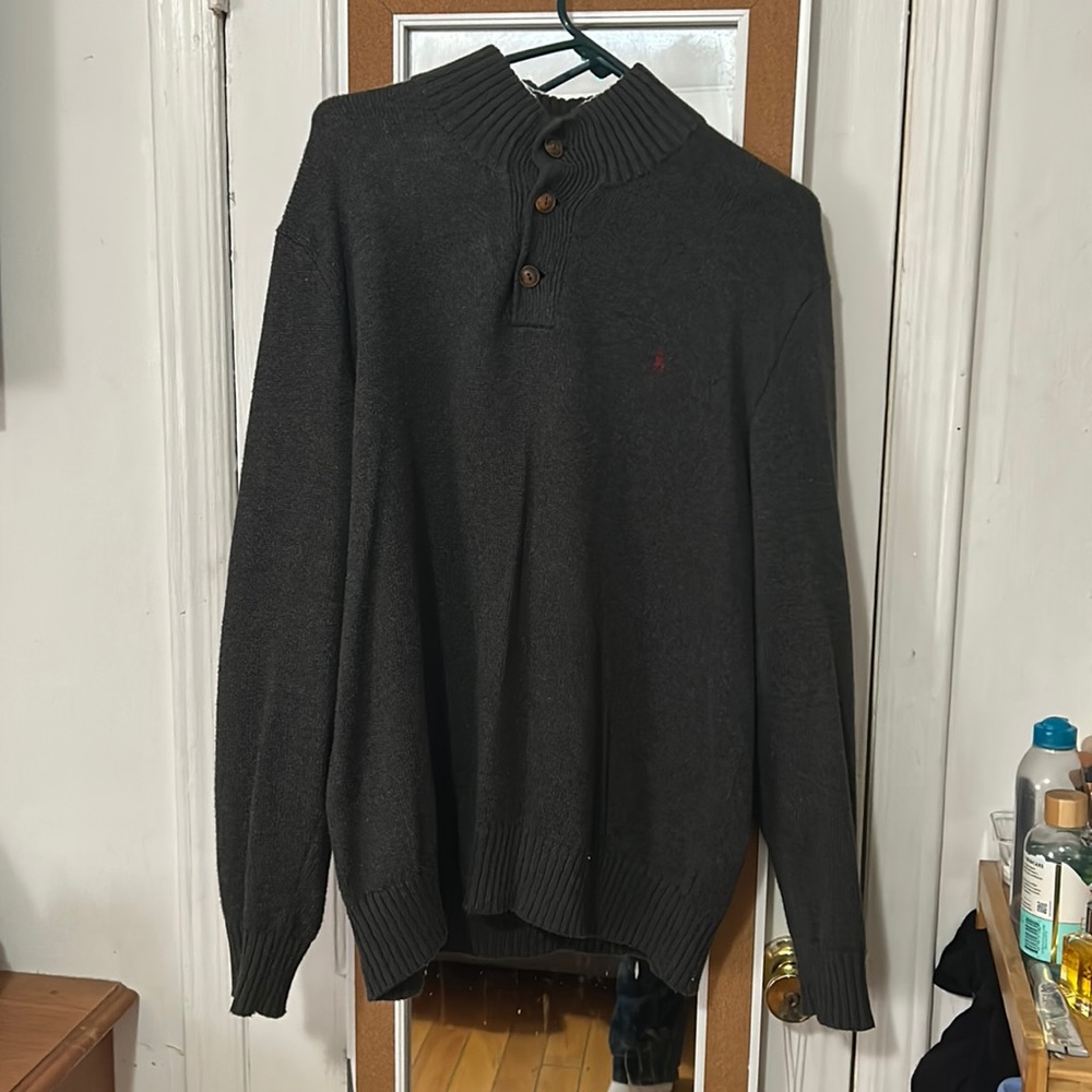 Polo Ralph Lauren 3 button sweater dark gray XL